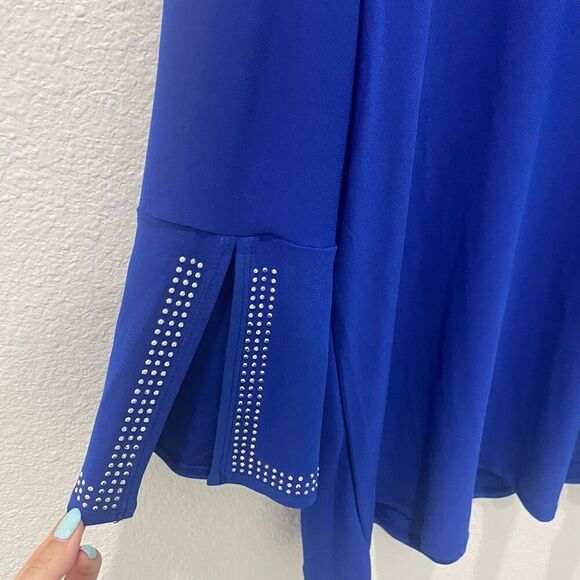 Diana Belle Blue Rhinestone Top Size L - Picture 3 of 5